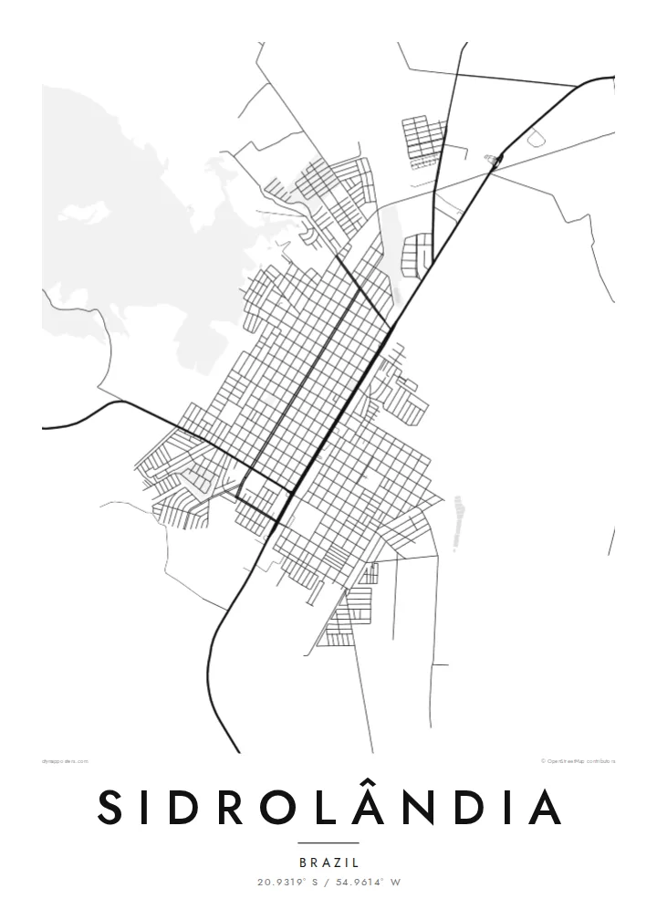 Sidrolândia map poster — Classic