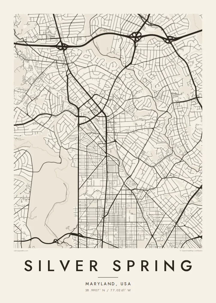 Silver Spring map poster — Paper