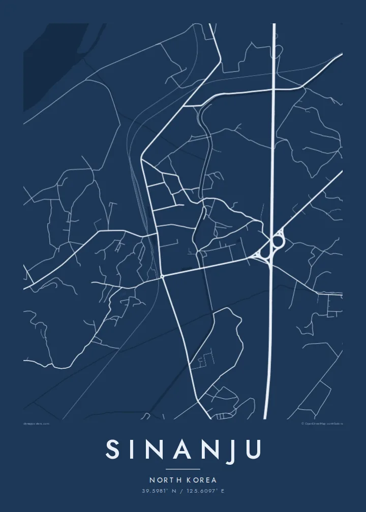 Sinanju map poster — Blueprint style