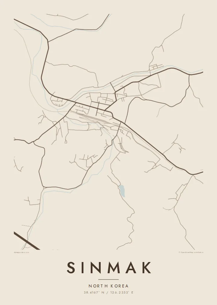 Sinmak map poster — Sand style
