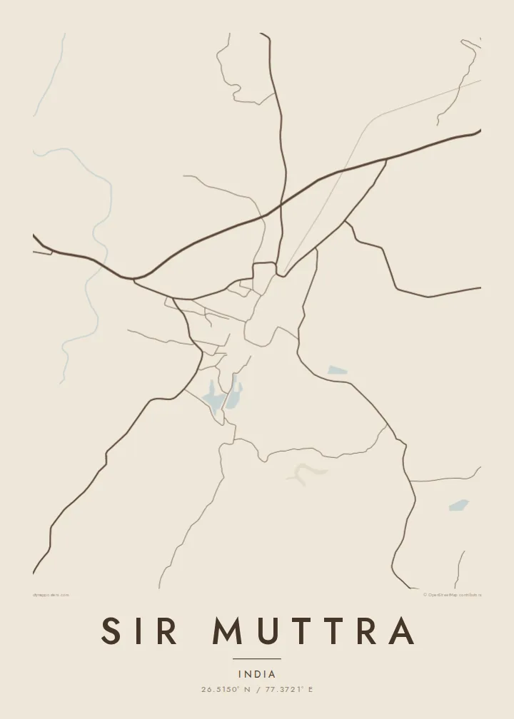 Sir Muttra map poster — Sand style