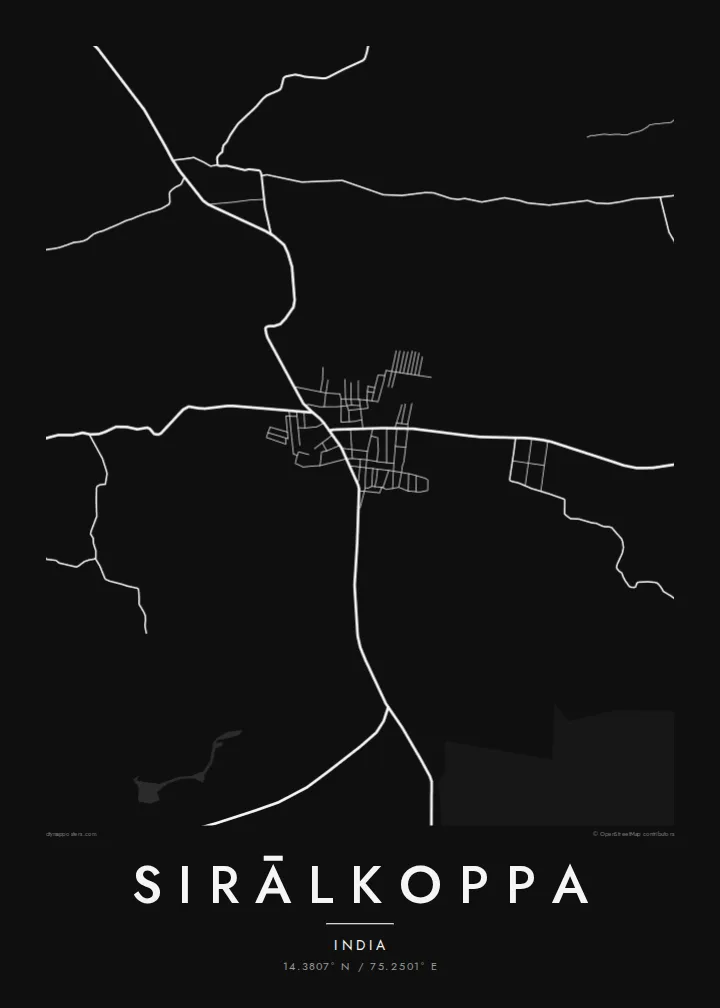 Sirālkoppa map poster — Noir style