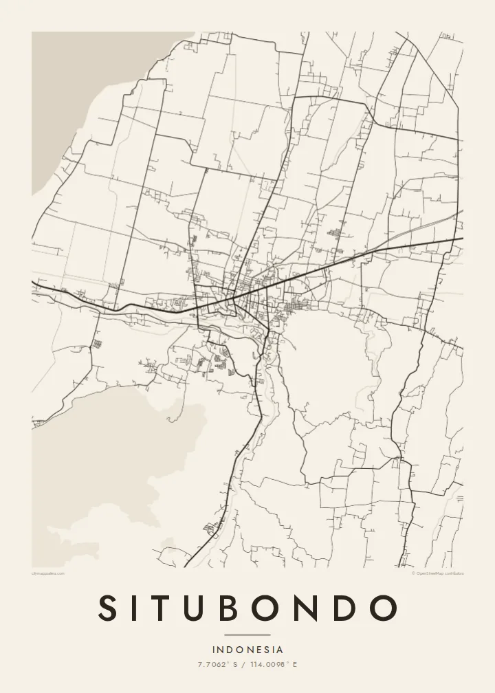 Situbondo map poster — Paper