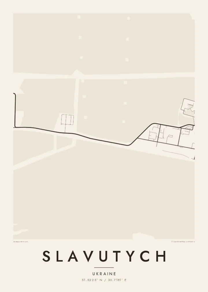 Slavutych map poster — Paper