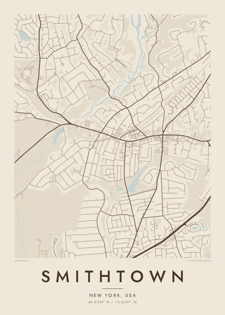Smithtown map poster — Sand style