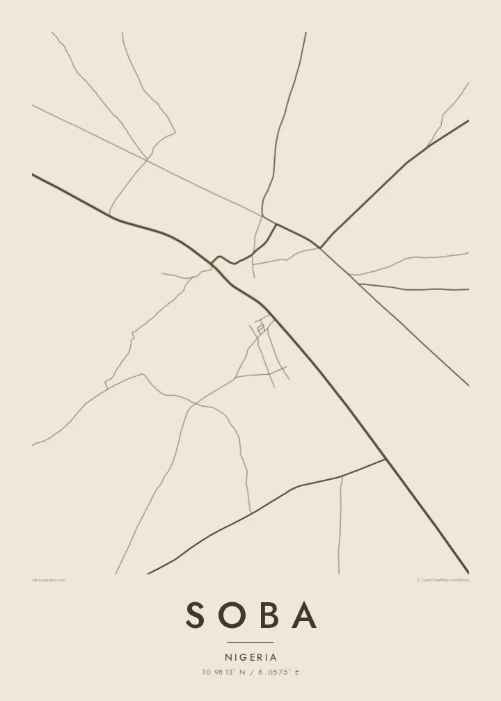 Soba map poster — Sand