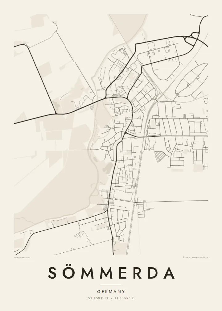 Sömmerda map poster — Paper style