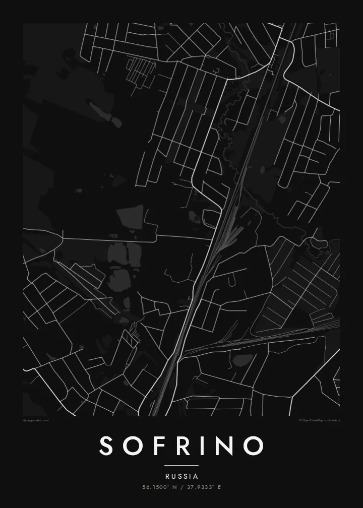 Sofrino map poster — Noir