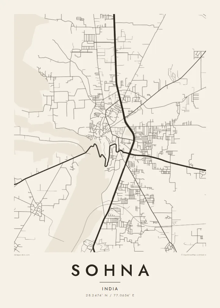 Sohna map poster — Paper style