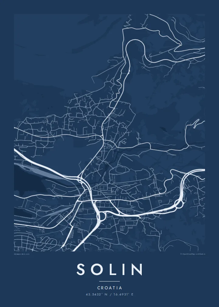 Solin map poster — Blueprint