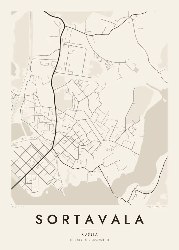 Sortavala map poster — Paper