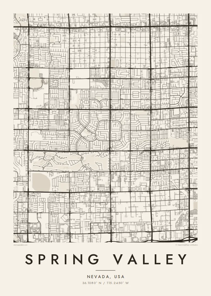 Spring Valley map poster — Paper
