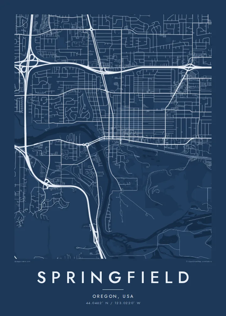 Springfield map poster — Blueprint