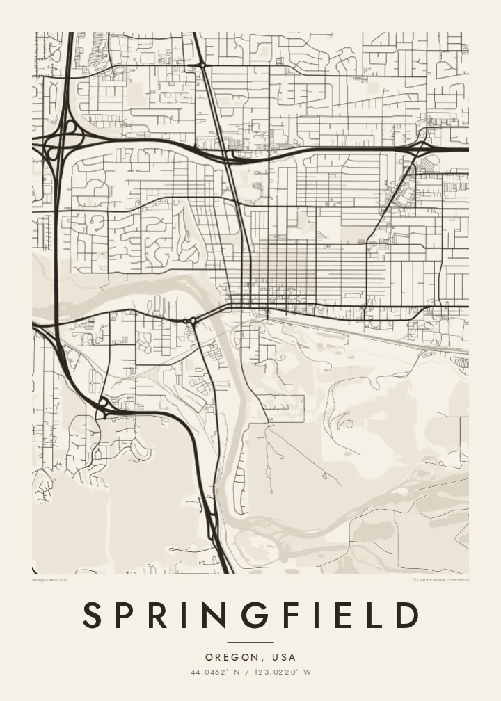 Springfield map poster — Paper