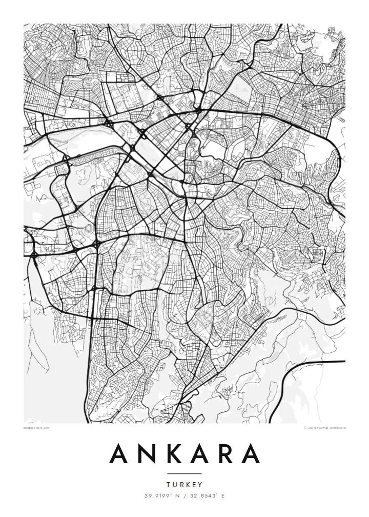 Ankara mapa poster — Classic
