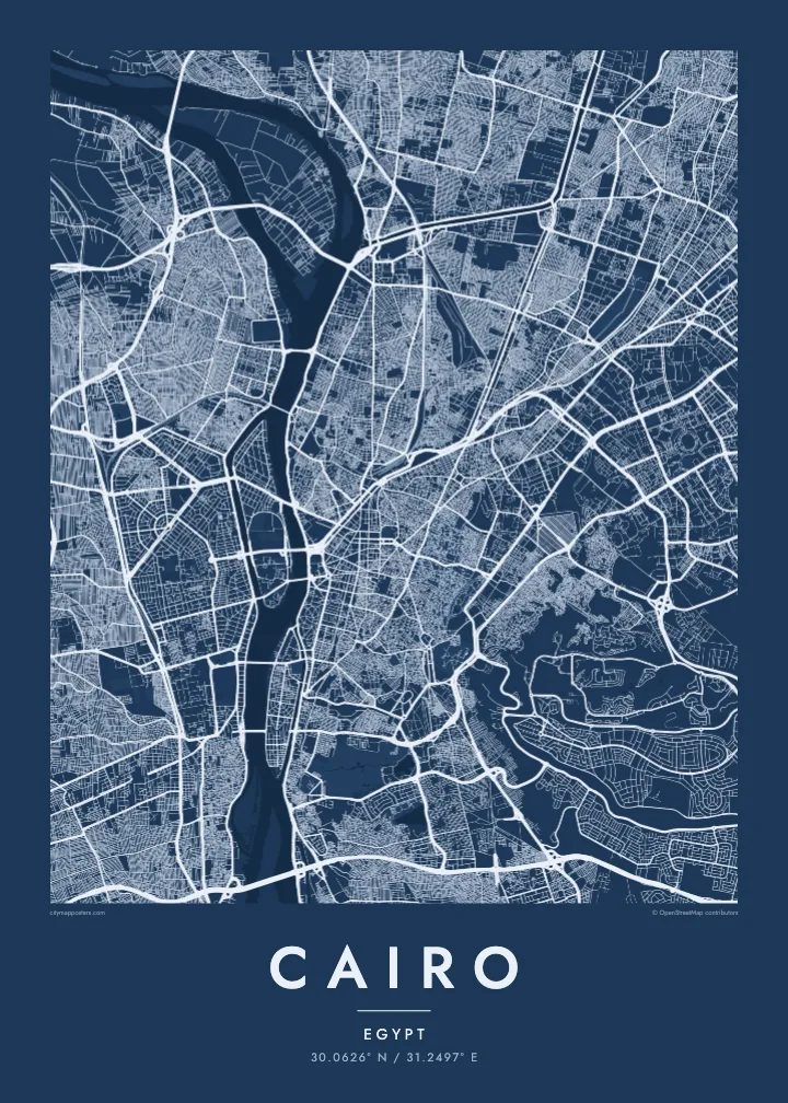 Kairo mapa poster — Blueprint