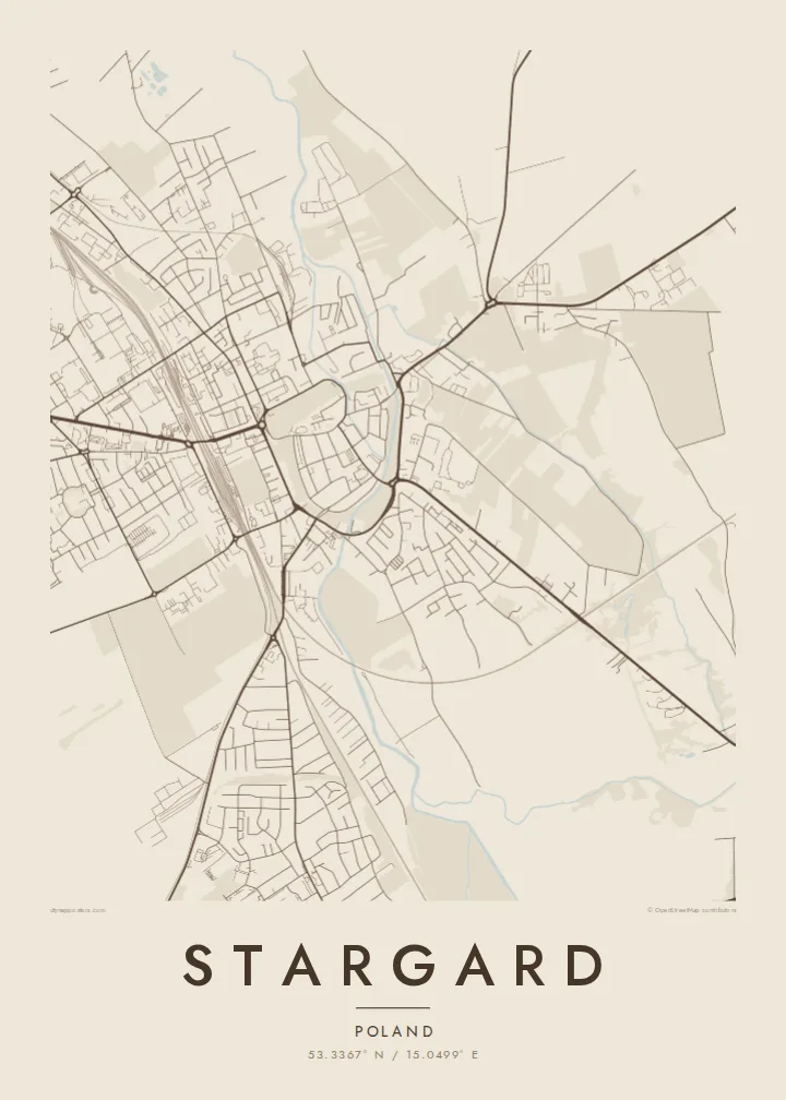 Stargard map poster — Sand style
