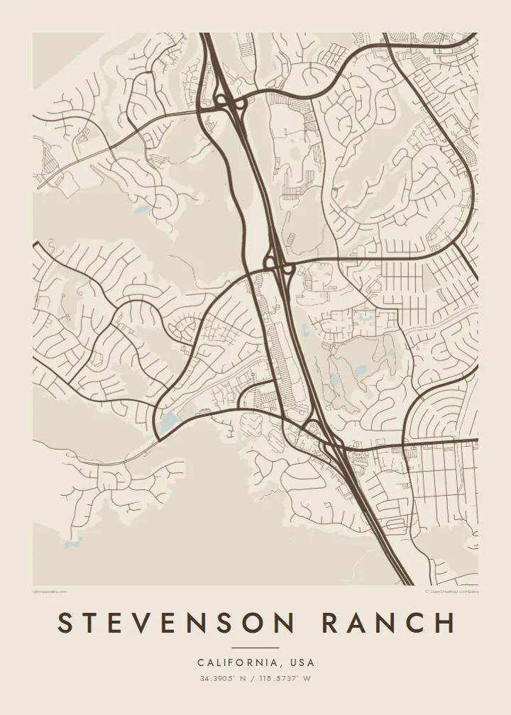 Stevenson Ranch map poster — Sand style
