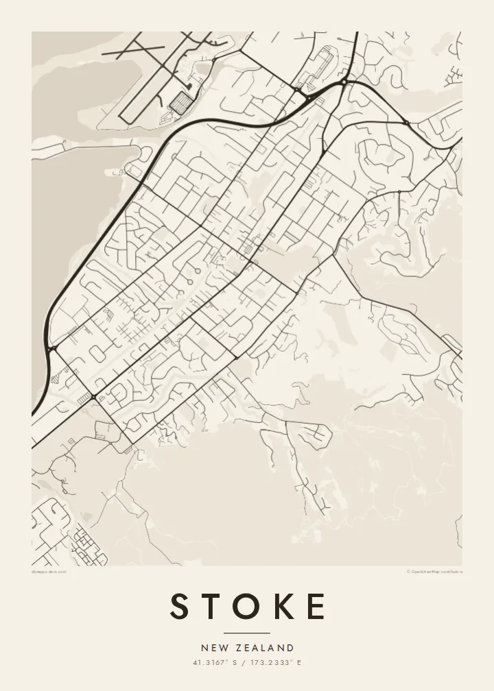 Stoke map poster — Paper style