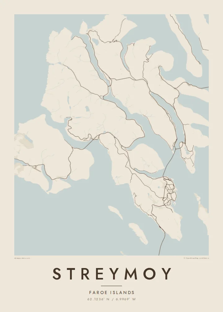 Streymoy map poster — Sand