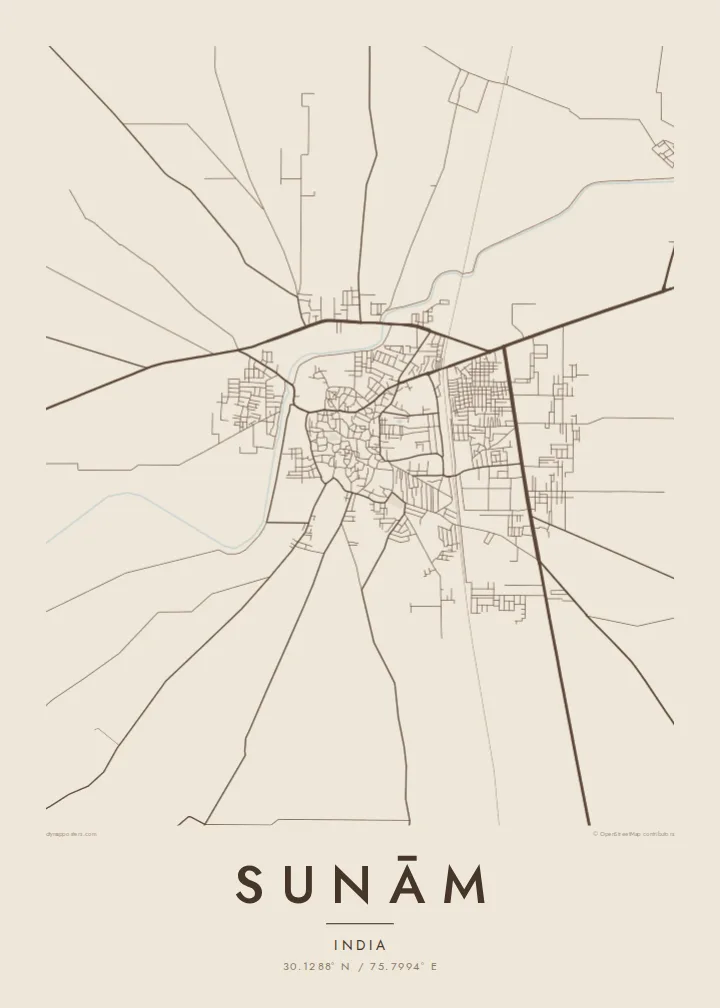 Sunām map poster — Sand style