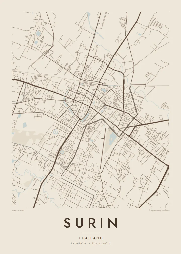 Surin map poster — Sand