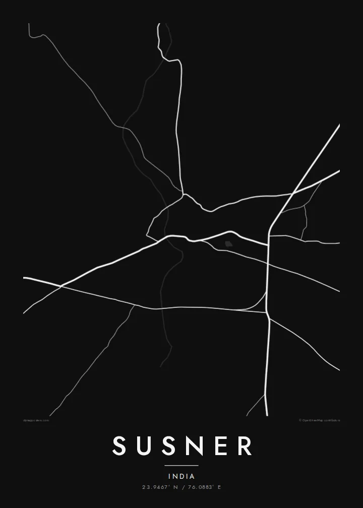 Susner map poster — Noir style