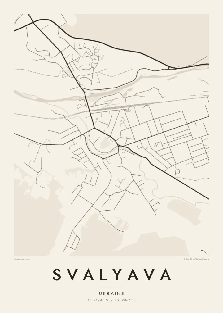 Svalyava map poster — Paper