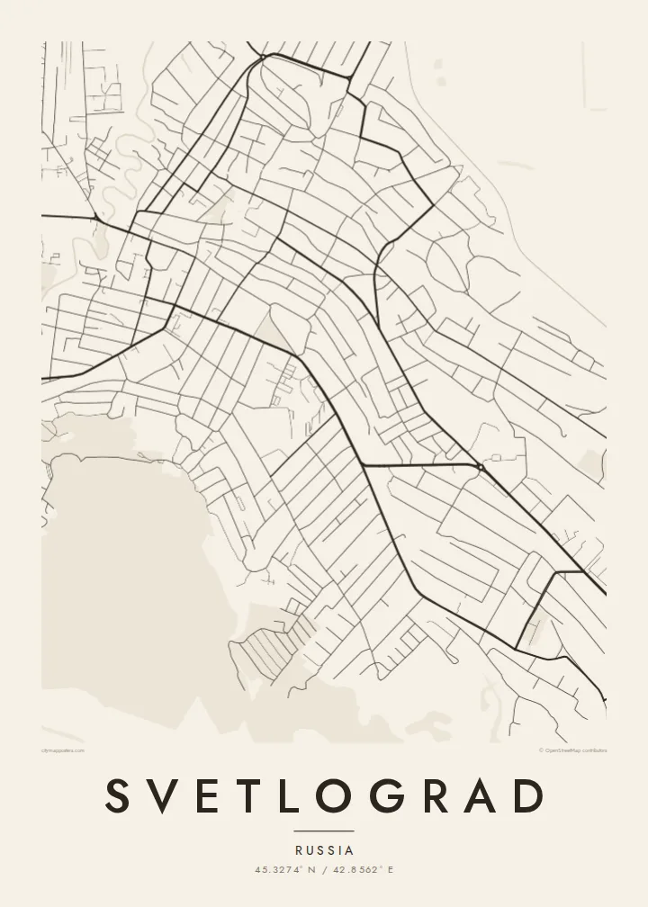 Svetlograd map poster — Paper