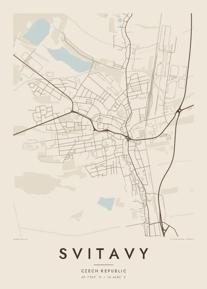 Svitavy map poster — Sand style