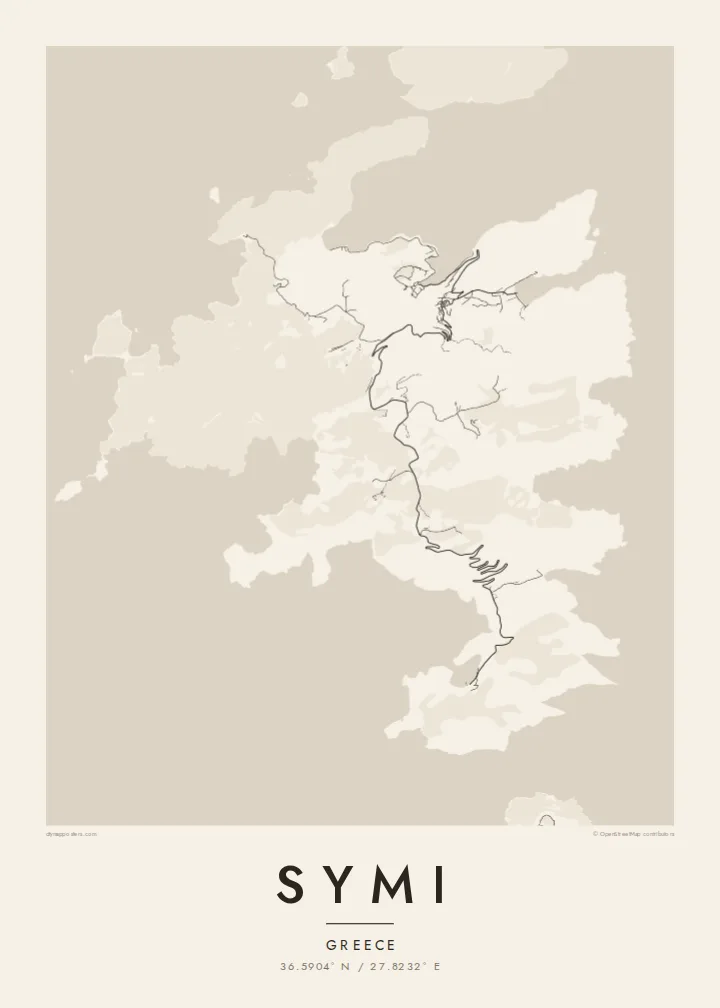 Symi map poster — Paper