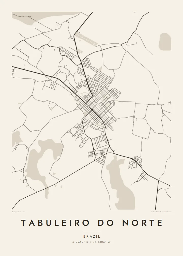 Tabuleiro do Norte map poster — Paper