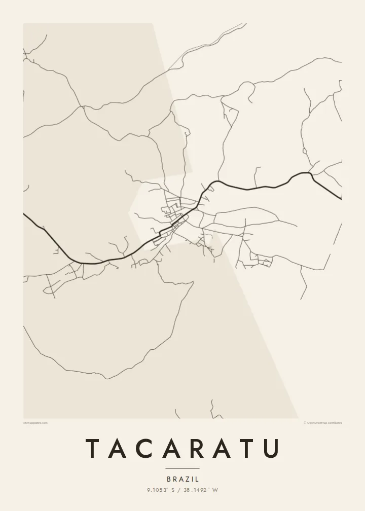 Tacaratu map poster — Paper