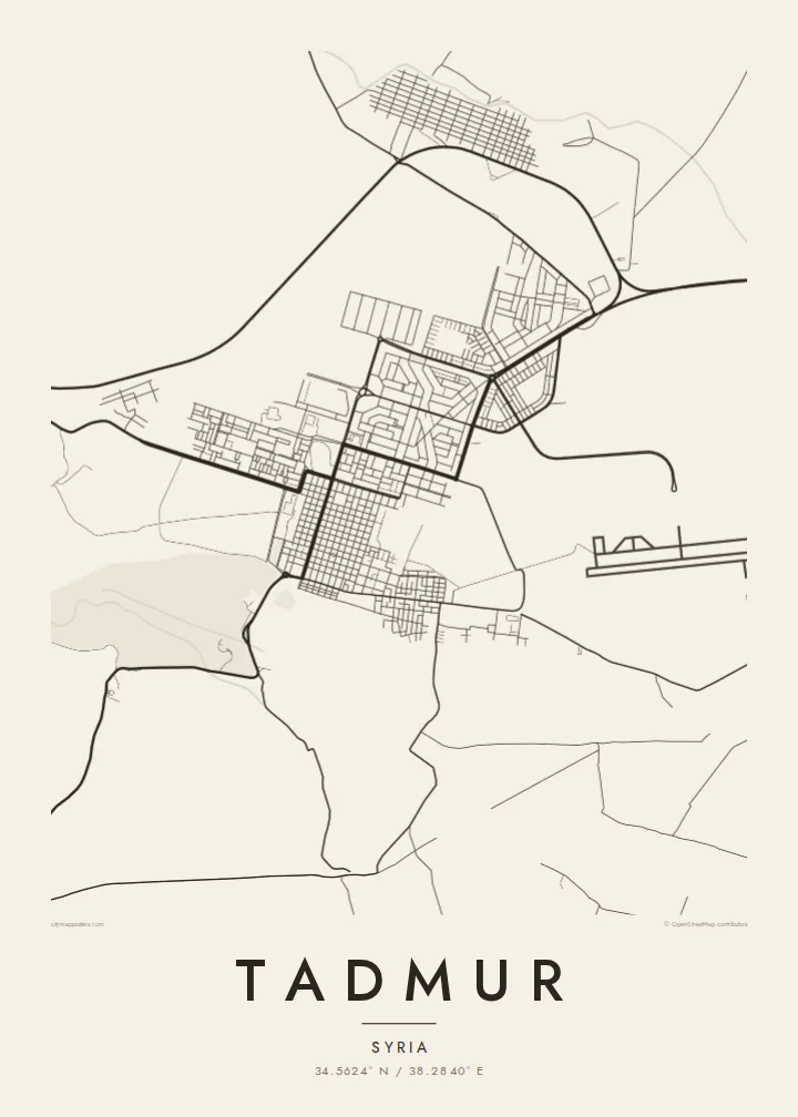 Tadmur map poster — Paper style