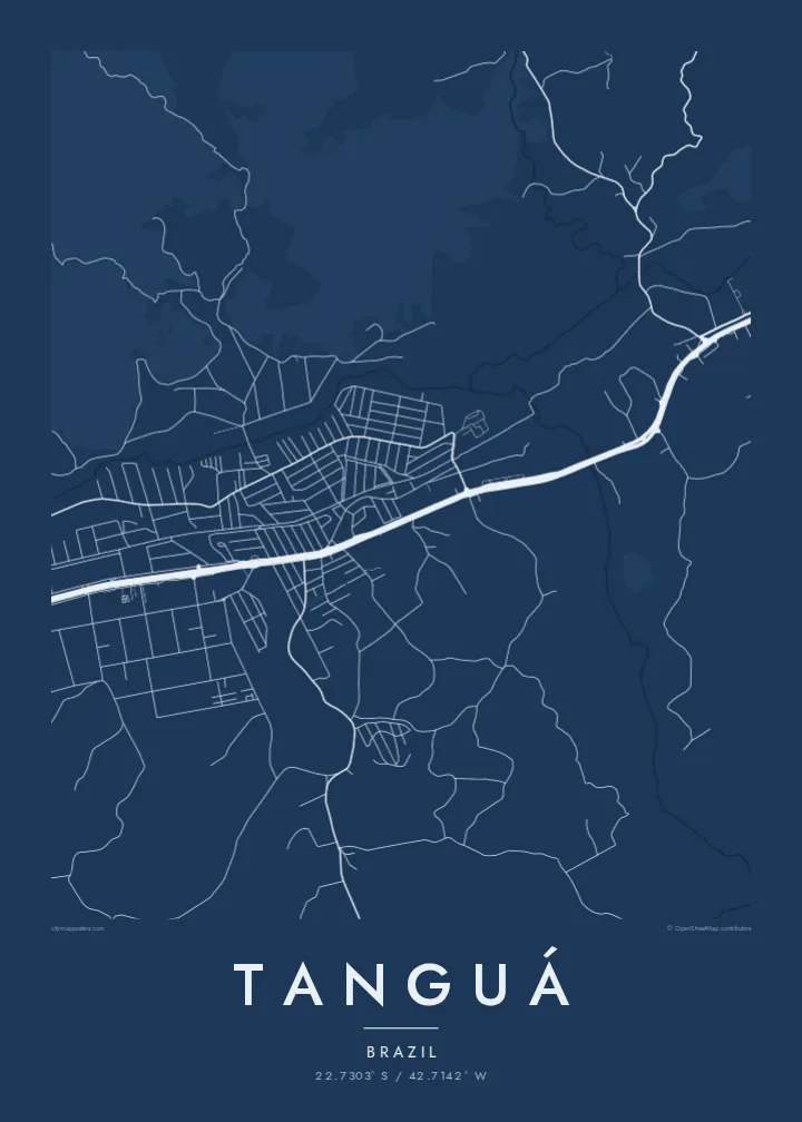 Tanguá map poster — Blueprint