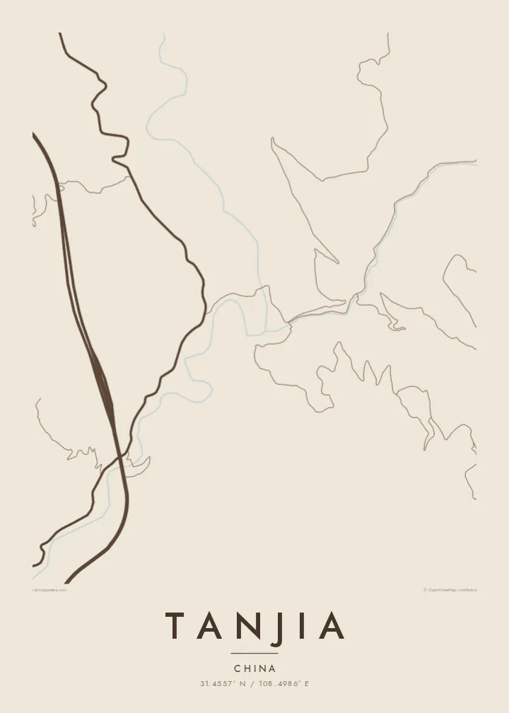 Tanjia map poster — Sand
