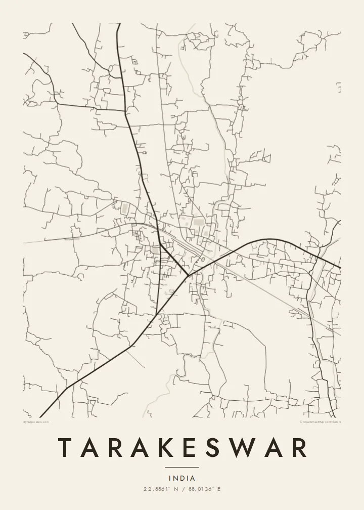 Tarakeswar map poster — Paper