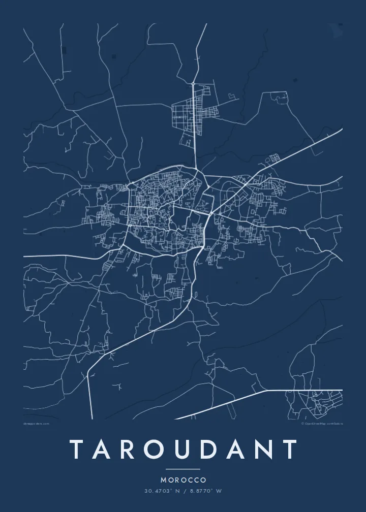 Taroudant map poster — Blueprint
