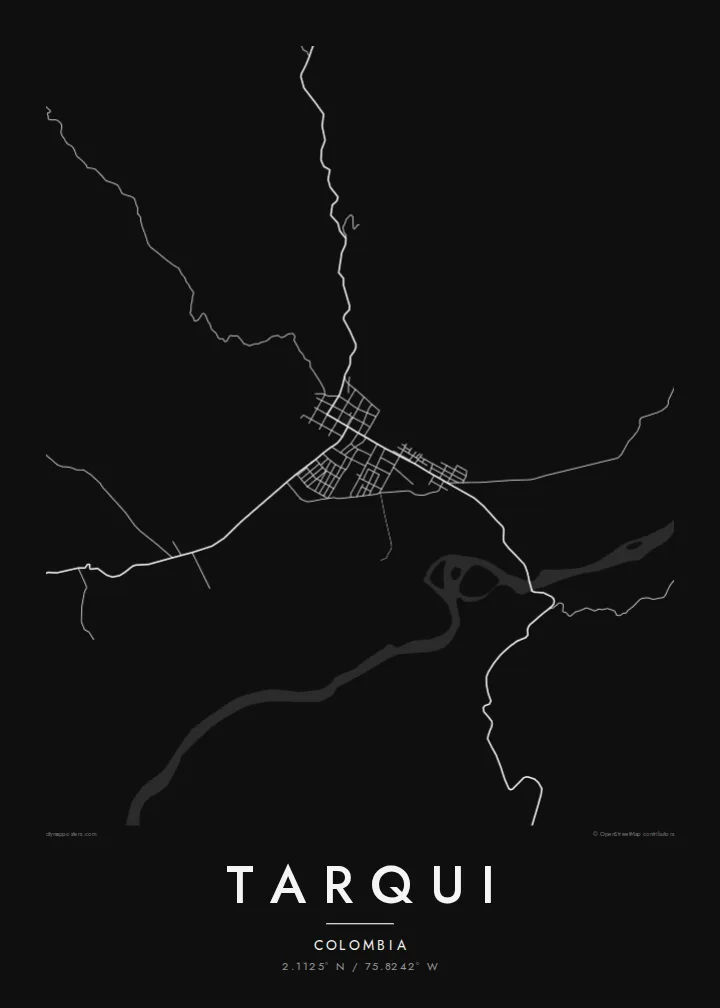 Tarqui map poster — Noir style