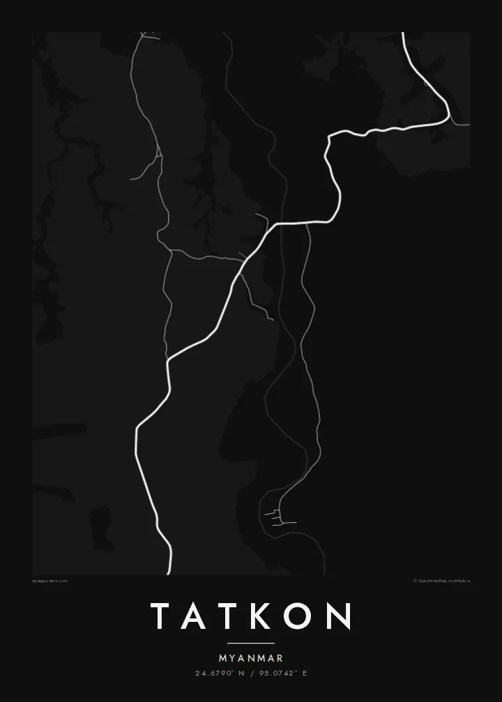 Tatkon map poster — Noir style