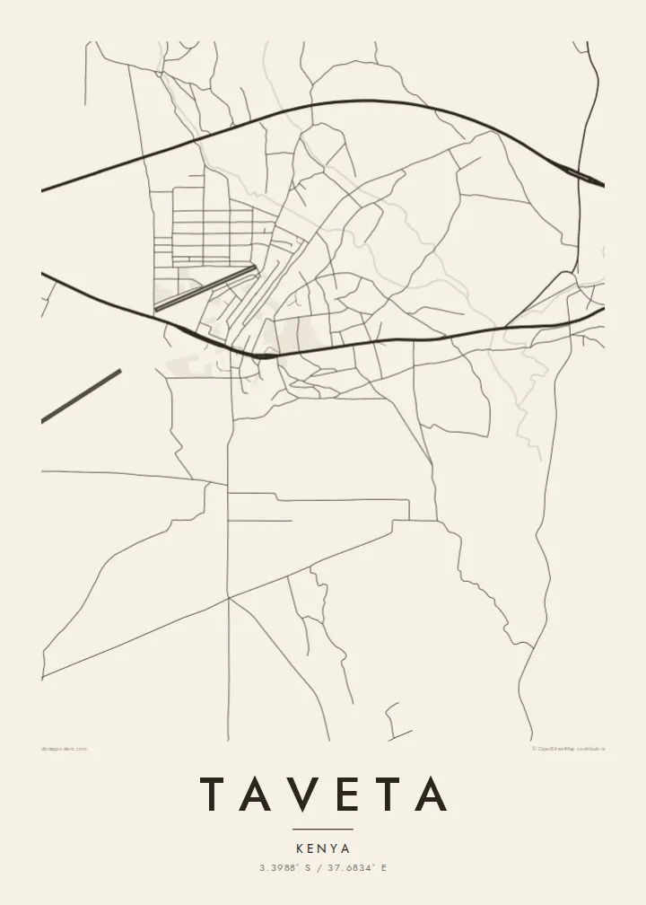 Taveta map poster — Paper