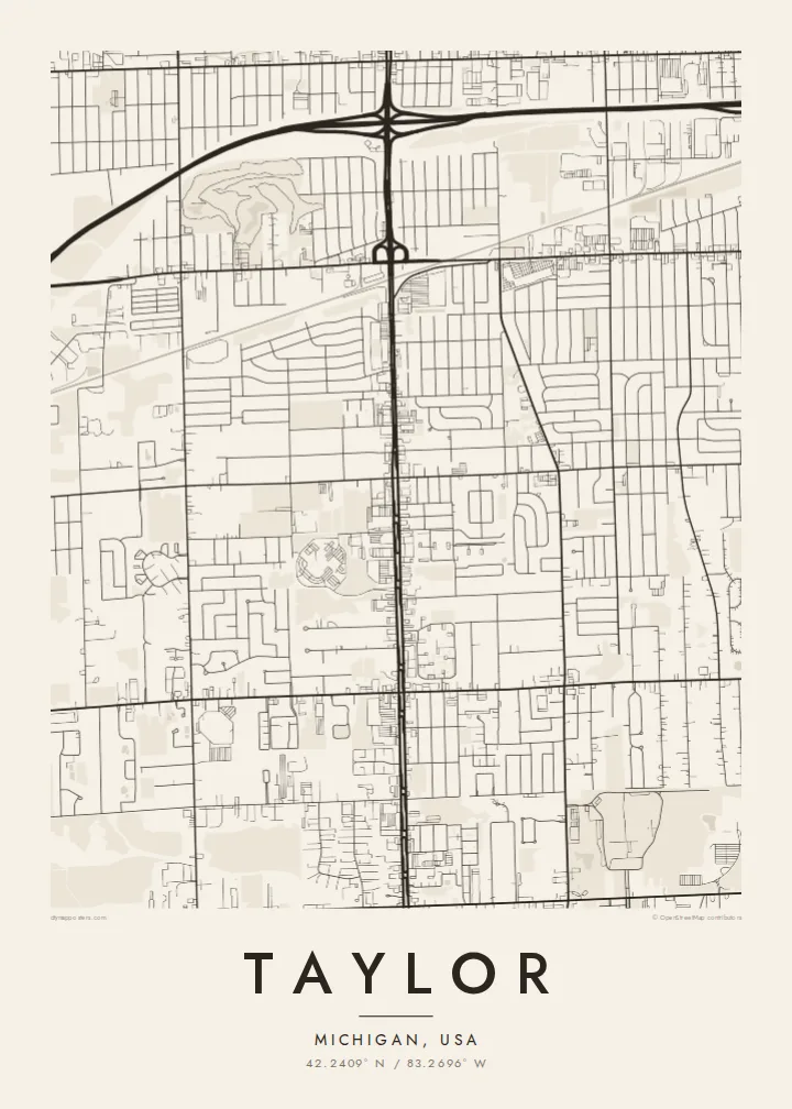 Taylor map poster — Paper style