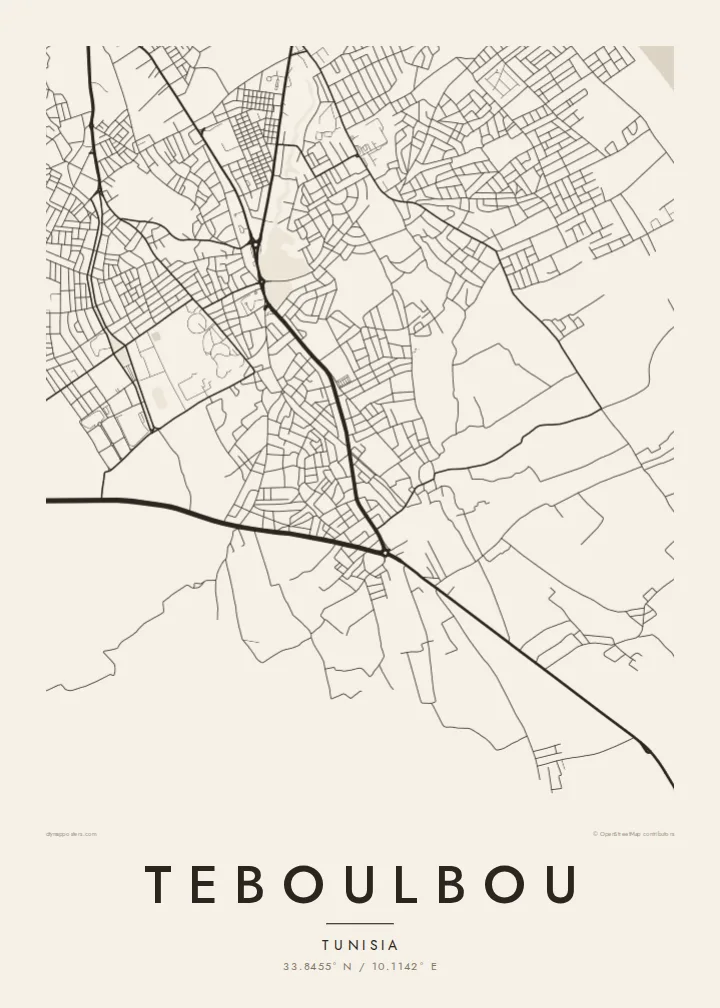 Teboulbou map poster — Paper