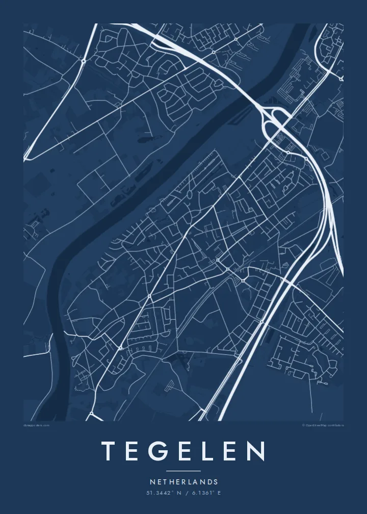 Tegelen map poster — Blueprint