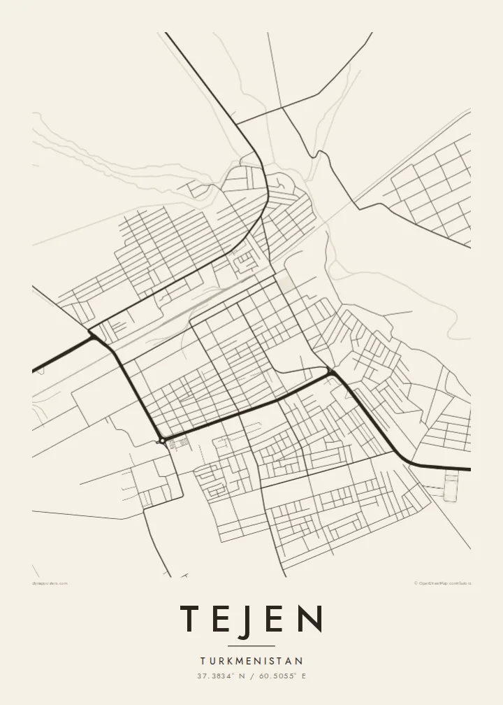 Tejen map poster — Paper