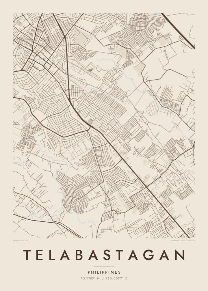 Telabastagan map poster — Sand