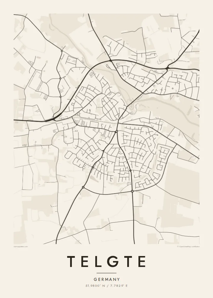 Telgte map poster — Paper