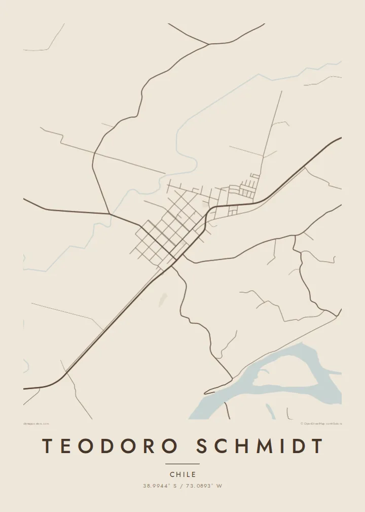Teodoro Schmidt map poster — Sand