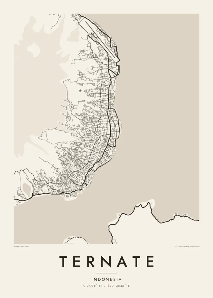 Ternate map poster — Paper style