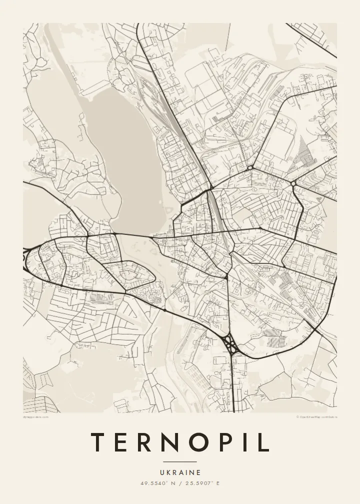 Ternopil map poster — Paper